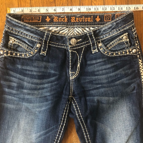 Rock Revival Elaina Boot Dark Wash Bootcut Jeans. Size 27 - Picture 13 of 16